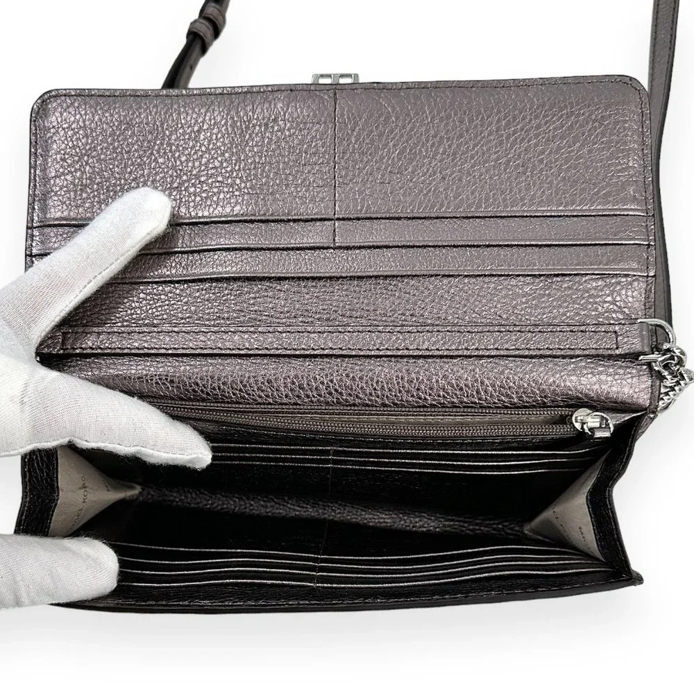 Michael Kors Metallic Gray Crossbody Bag
